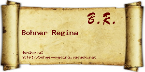 Bohner Regina névjegykártya